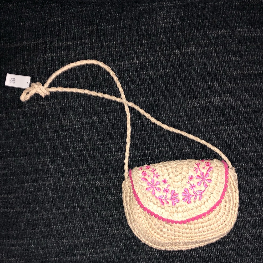 Kids Straw Floral Crossbody Bag